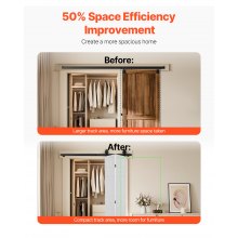 VEVOR Kit de Rieles para Puertas Corredizas Plegables Granero 1320 x 40 x 6 mm