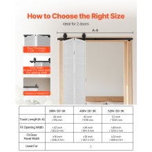 VEVOR Kit de Rieles para Puertas Corredizas Plegables Granero 1320 x 40 x 6 mm