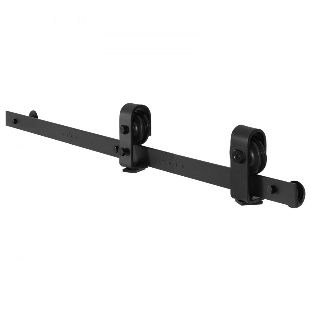 VEVOR Kit de Rieles para Puertas Corredizas Plegables de Granero, con Montaje Superior, Suave y Silencioso, Resistente, para Dos Puertas de Armario, Despensa y Lavandería, 1016 x 40 x 6 mm, Negro