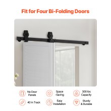 VEVOR Kit de Rieles para Puertas Corredizas Plegables Granero 1016 x 40 x 6 mm