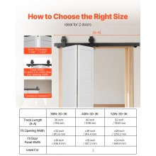 VEVOR Kit de Rieles para Puertas Corredizas Plegables Granero 1016 x 40 x 6 mm