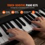 VEVOR Teclado de Piano Plegable 88 Teclas Bluetooth y MIDI Piano Electrónico Digital Portátil Soporte Pedal de Sostenido Teclas Iluminadas Recargable para Principiantes, Adolescentes, Adultos, Negro