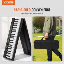 VEVOR Teclado de Piano Plegable con Soporte Portátil 88 Teclas Bluetooth y MIDI