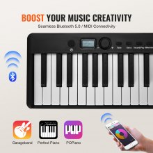 VEVOR Teclado de Piano Plegable con Soporte Portátil 88 Teclas Bluetooth y MIDI