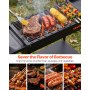 VEVOR Barbacoa de Carbón 120x30,5x75 cm, Barbacoa Portátil con Altura Ajustable y Mesas Laterales Plegables, Parrilla de Acero con Recubrimiento en Polvo de Alta Temperatura para Camping, Exterior