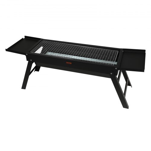 VEVOR Barbacoa Portátil Plegable Barbacoa de Carbón 85x23,7x30 cm Desmontable Sobremesa Parrilla Portátil de Acero al Carbono 2 Parrillas 57x22 cm para Barbacoa Pícnic Jardín Balcón Viajes Camping