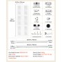 VEVOR Puerta Corredera Plegable con Herrajes 2 Paneles de 381 x 2032 mm, para Dormitorio Armario Sala de Estar, Estilo Moderno, Vidrio Esmerilado, Kit Completo de Instalación, Estructura Resistente