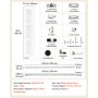 VEVOR Puerta Corredera Plegable con Herrajes 4 Paneles 305 x 2032 mm Blanco, para Sala de Estar, Dormitorio, Armario, Estilo Moderno, Vidrio Translúcido, de Madera y MDF, Kit Completo de Instalación