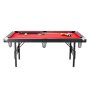 VEVOR Mesa de Billar 192x109x81 cm Kit de Billar Plegable y Portátil Set Completo de Accesorios con Bolas, Tacos, Tizas y Pincel Color Negro con Tela Roja para Sala de Juegos, Hogar, Club, Cafetería