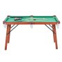 VEVOR Mesa de Billar Plegable, Portátil, Plegable, Juego de Entretenimiento Compacto, Incluye Bola, Taco, Soporte, Tiza y Cepillo, Marrón con Paño Verde, para Salas de Recreo, 1400 x 705 x 795 mm