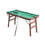 VEVOR Mesa de Billar Plegable, Portátil, Plegable, Juego de Entretenimiento Compacto, Incluye Bola, Taco, Soporte, Tiza y Cepillo, Marrón con Paño Verde, para Salas de Recreo, 1400 x 705 x 795 mm