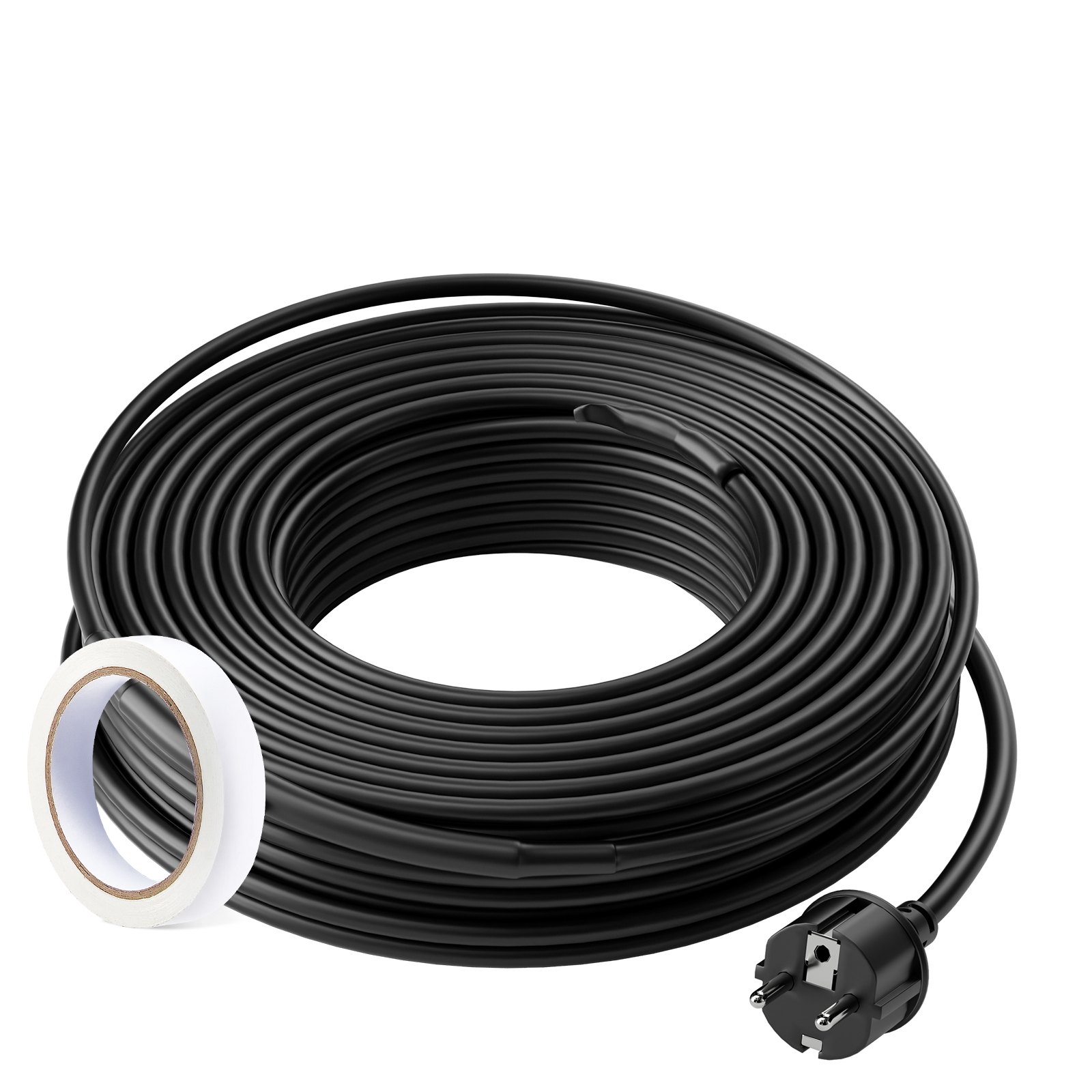 VEVOR Cable Calefactor Autorregulable para Tuberías 36,6 m 16,4 W/m Cinta Calefactora para Tuberías, Descongelación de Nieve en Tejados, Protección contra Congelación de Canalones y Tuberías