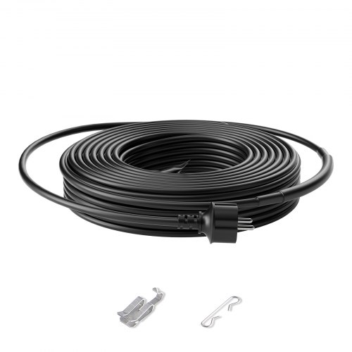VEVOR Cable Calefactor Autorregulable para Tuberías 15 m 16 W/m Cinta Calefactora para Tuberías, Descongelación de Nieve en Tejados, Protección contra Congelación de Canalones y Tuberías