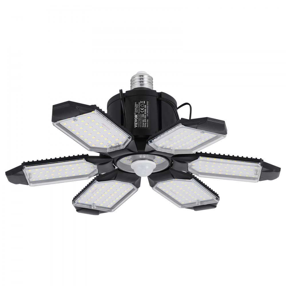 VEVOR Luces LED para Garaje 15000lm 6500K Lámpara de Techo Deformable 2 Piezas