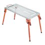 VEVOR Folding Welding Table 533x1118mm, 226 kg Load Capacity, Workbench with 4-Stage Height Adjustment, Workbench with 6 Tool Slots and 16mm Mounting Holes for Repairing Welded Assemblies