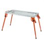 VEVOR Folding Welding Table 533x1118mm, 226 kg Load Capacity, Workbench with 4-Stage Height Adjustment, Workbench with 6 Tool Slots and 16mm Mounting Holes for Repairing Welded Assemblies