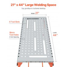 VEVOR Mesa de Soldadura de Trabajo Plegable de 226,7 kg 1660 x 790 x 914 mm