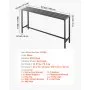 VEVOR Mesa Alta de Bar de Exterior, 1600 x 375 x 980 mm, Mesa de Comedor Rectangular con Tablero Impermeable y Estructura de Metal Resistente, Mueble de Jardín para Patio, Terraza, Piscina, Negro