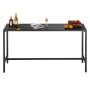 VEVOR Mesa Alta de Bar de Exterior, 1600 x 375 x 980 mm, Mesa de Comedor Rectangular con Tablero Impermeable y Estructura de Metal Resistente, Mueble de Jardín para Patio, Terraza, Piscina, Negro