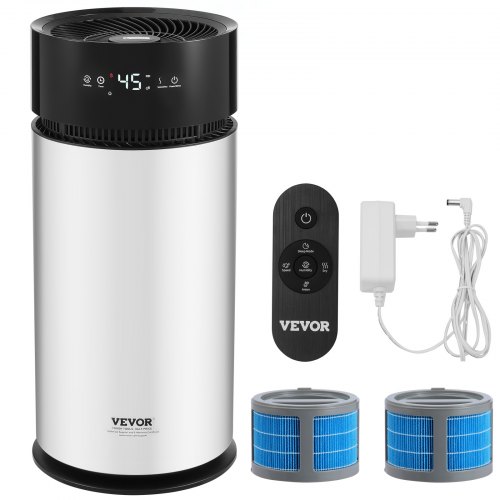 VEVOR Humidificador Evaporativo para Toda la Casa de hasta 100m², 10 L, Humidificador de Humedad Fría Inteligente Grande y Purificador de Aire, 3 Velocidades y Temporizador de 1 a 14 h, Φ 238 x 537 mm