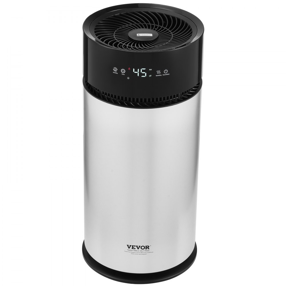 VEVOR Humidificador Evaporativo para Toda la Casa de hasta 100m², 10 L, Humidificador de Humedad Fría Inteligente Grande y Purificador de Aire, 3 Velocidades y Temporizador de 1 a 14 h, Φ 238 x 537 mm