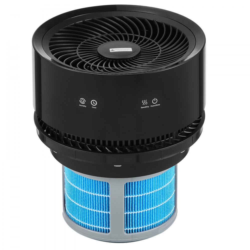 VEVOR Humidificador Evaporativo para Toda la Casa de hasta 100m², 10 L, Humidificador de Humedad Fría Inteligente Grande y Purificador de Aire, 3 Velocidades y Temporizador de 1 a 14 h, Φ 238 x 537 mm