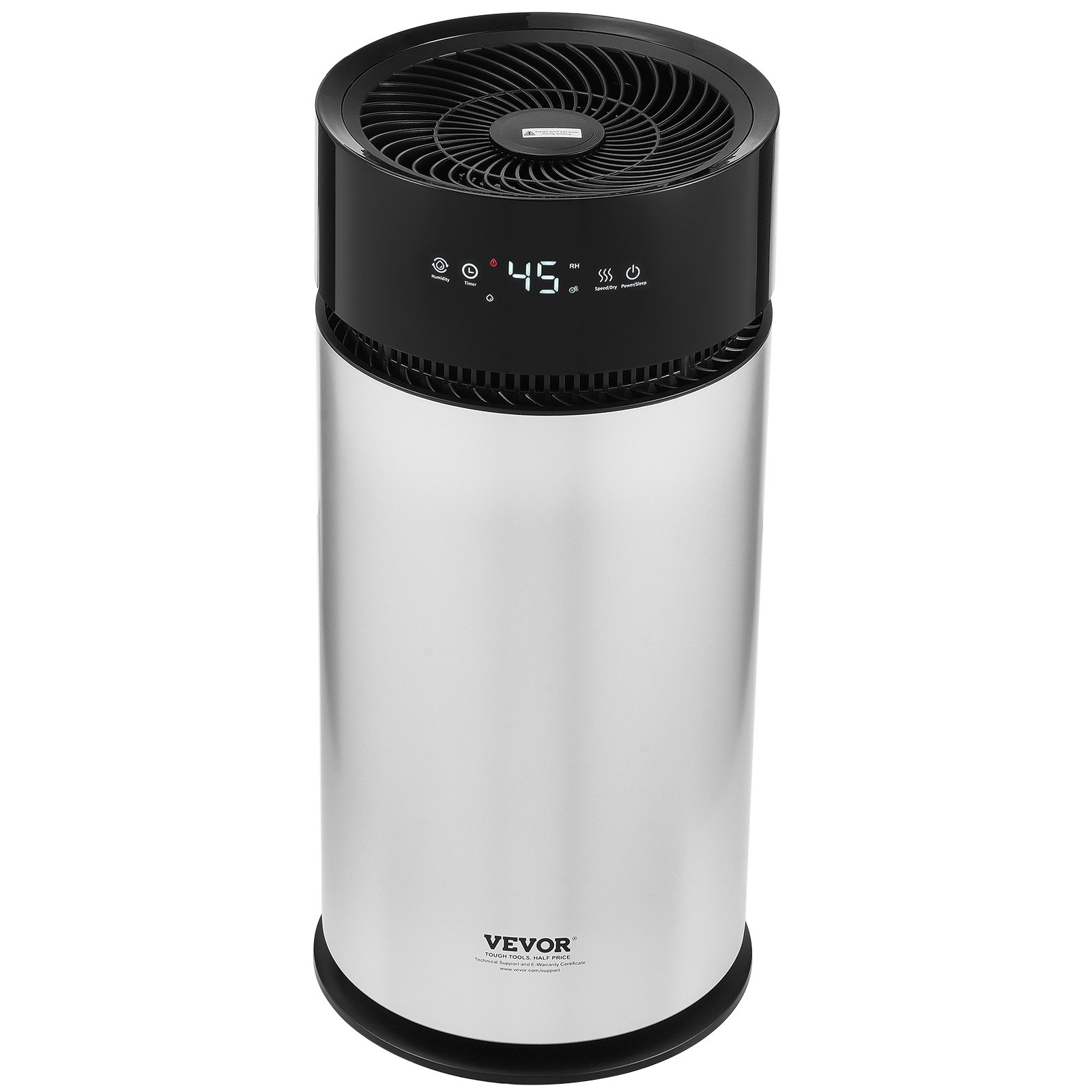VEVOR Humidificador Evaporativo para Toda la Casa de hasta 100m², 10 L, Humidificador de Humedad Fría Inteligente Grande y Purificador de Aire, 3 Velocidades y Temporizador de 1 a 14 h, Φ 238 x 537 mm
