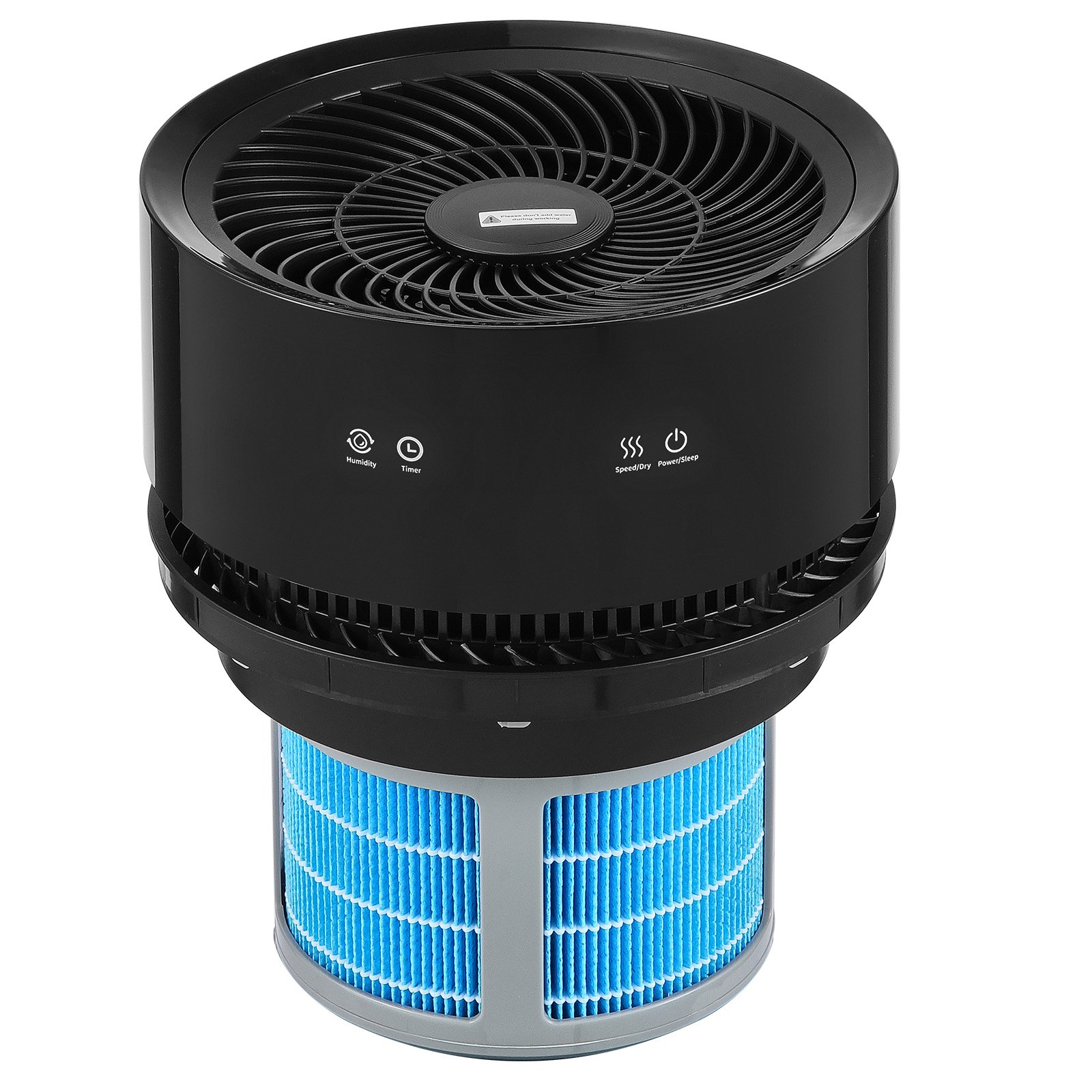VEVOR Humidificador Evaporativo para Toda la Casa de hasta 100m², 10 L, Humidificador de Humedad Fría Inteligente Grande y Purificador de Aire, 3 Velocidades y Temporizador de 1 a 14 h, Φ 238 x 537 mm