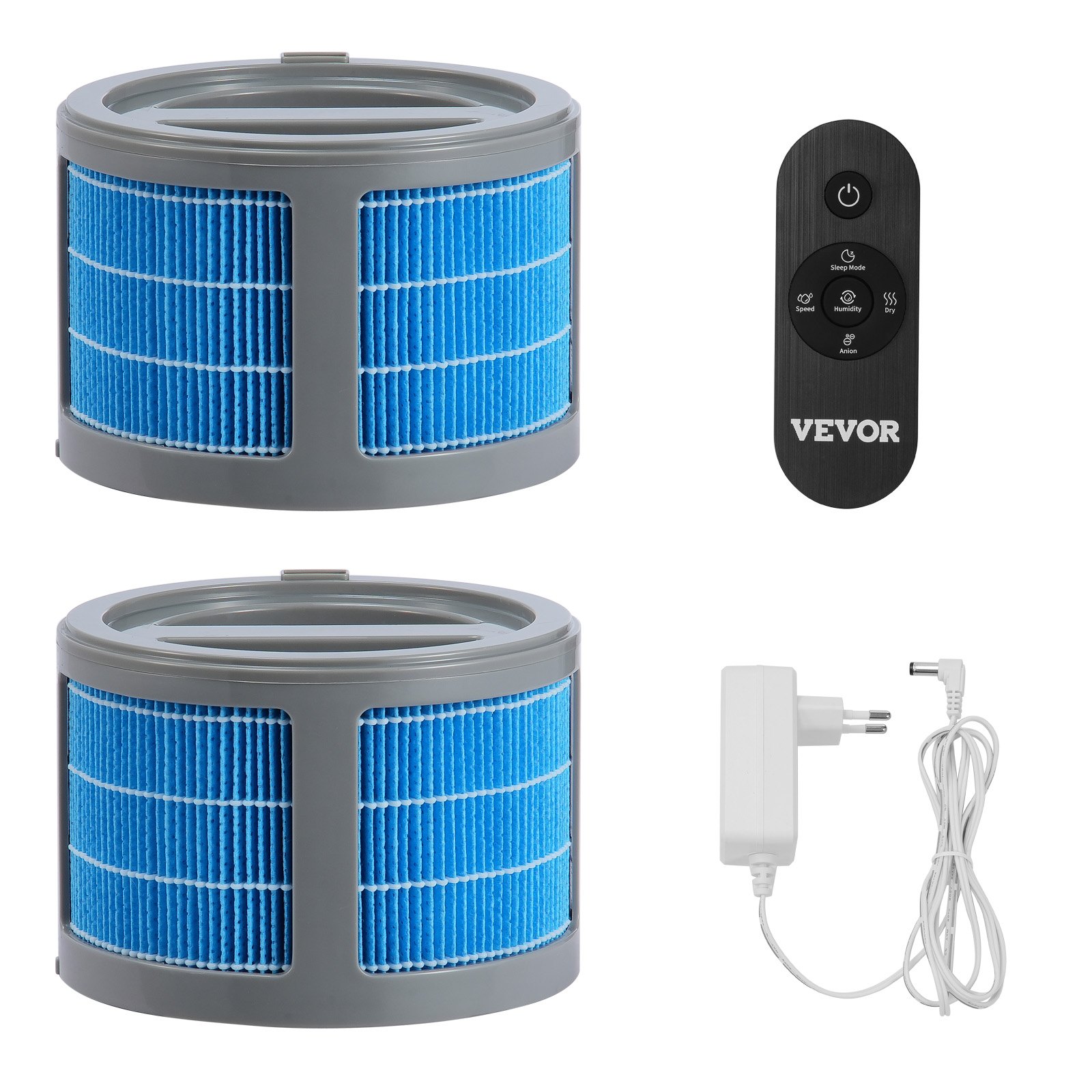 VEVOR Humidificador Evaporativo para Toda la Casa de hasta 100m², 10 L, Humidificador de Humedad Fría Inteligente Grande y Purificador de Aire, 3 Velocidades y Temporizador de 1 a 14 h, Φ 238 x 537 mm