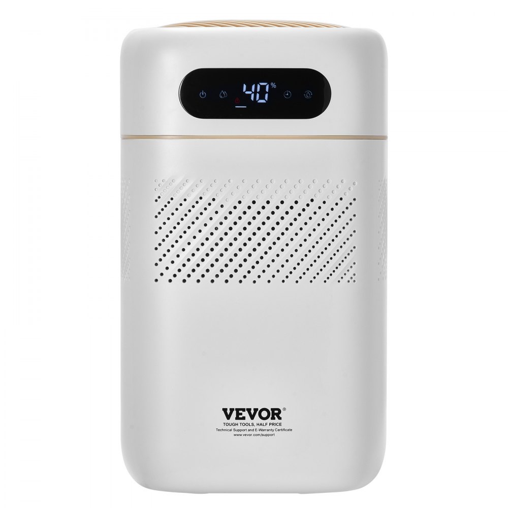 VEVOR Humidificador Evaporativo Inteligente para Toda la Casa, 480 ml/h, 3 Velocidades y Temporizador de 1 a 12 h, Filtro Premium, Modo de Suspensión Silencioso para Dormitorio, 5 L, Φ 220 x 380 mm