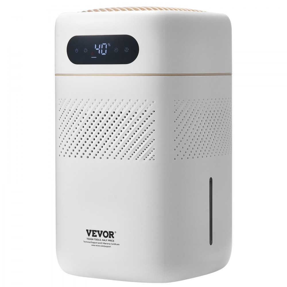 VEVOR Humidificador Evaporativo Inteligente para Toda la Casa, 480 ml/h, 3 Velocidades y Temporizador de 1 a 12 h, Filtro Premium, Modo de Suspensión Silencioso para Dormitorio, 5 L, Φ 220 x 380 mm