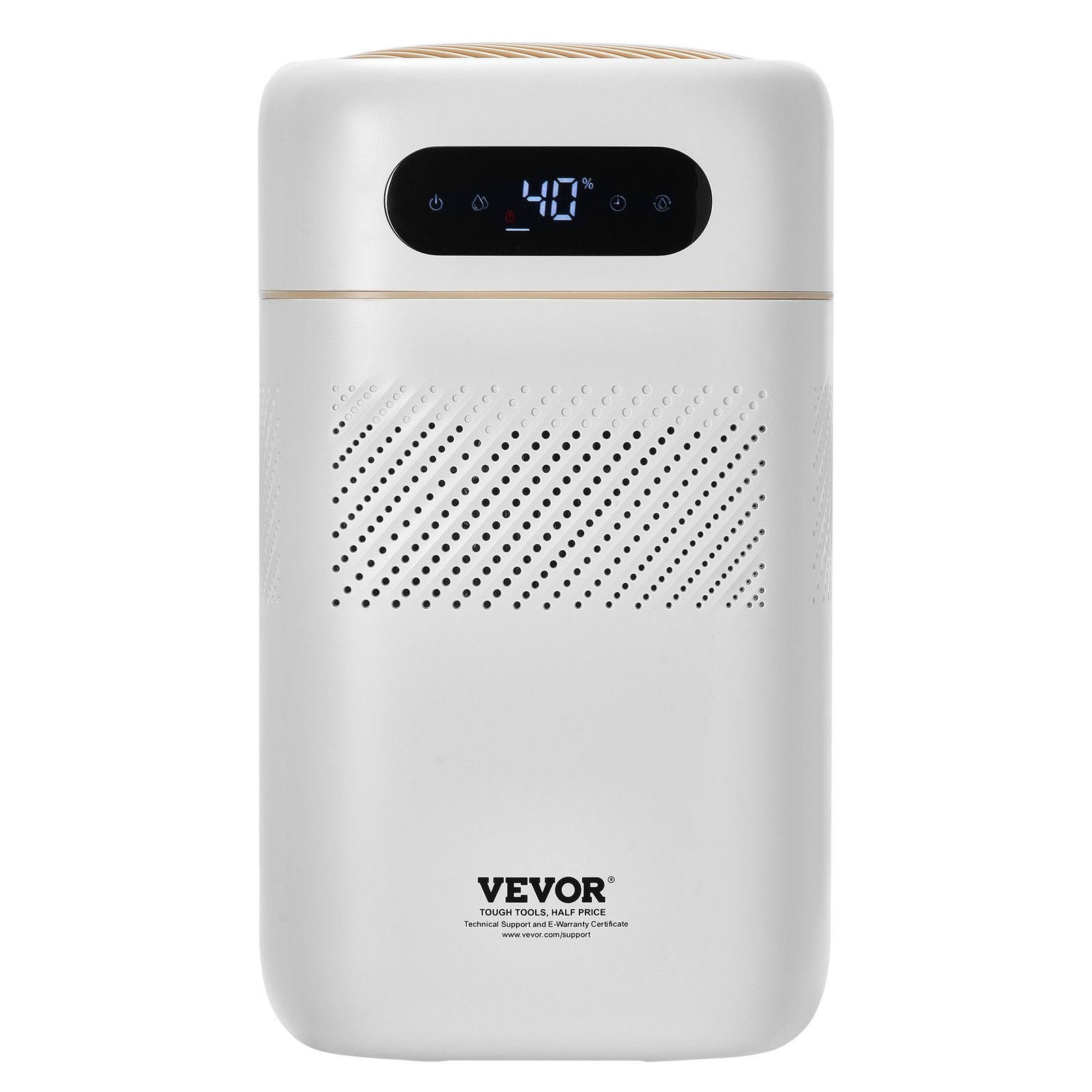 VEVOR Humidificador Evaporativo Inteligente para Toda la Casa, 480 ml/h, 3 Velocidades y Temporizador de 1 a 12 h, Filtro Premium, Modo de Suspensión Silencioso para Dormitorio, 5 L, Φ 220 x 380 mm