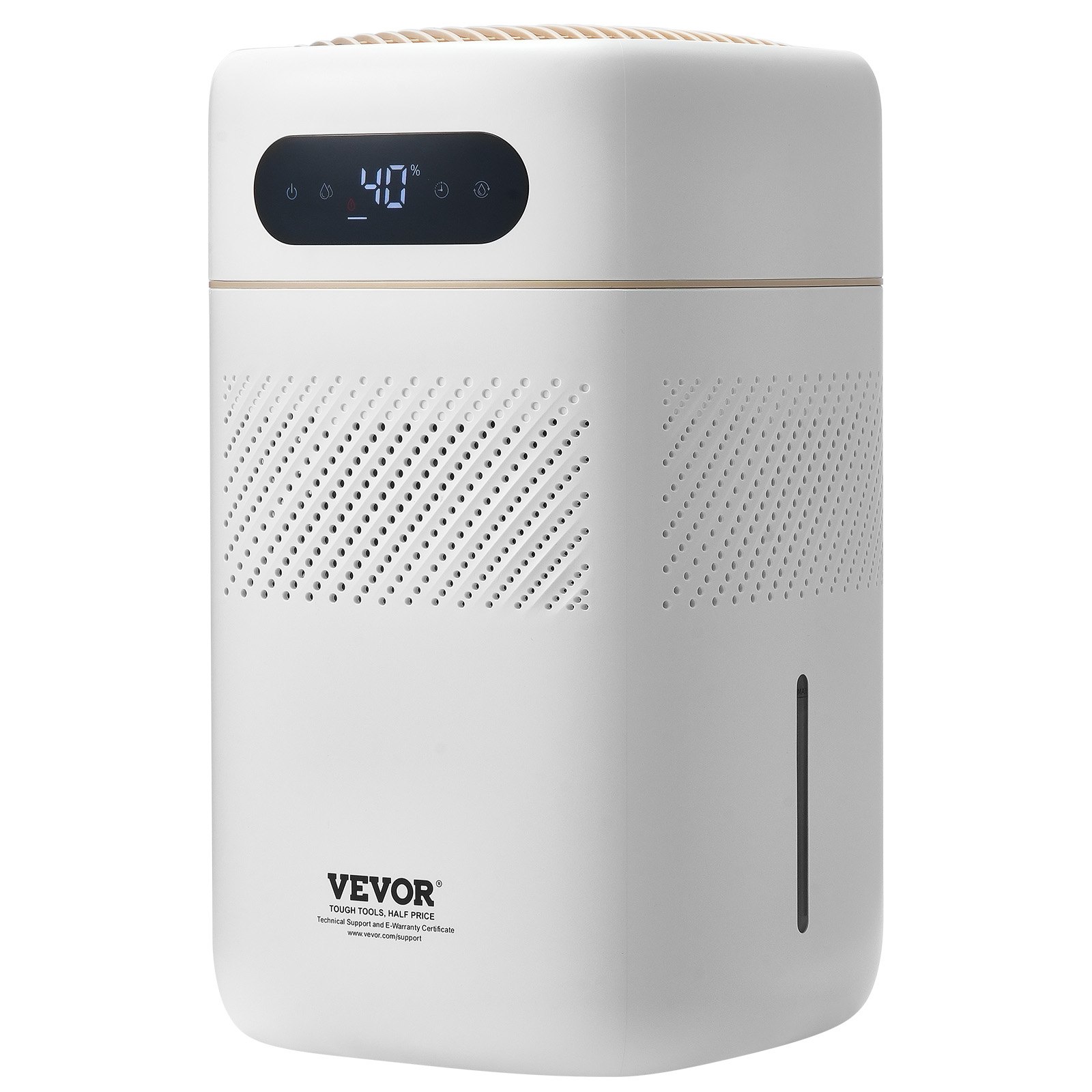 VEVOR Humidificador Evaporativo Inteligente para Toda la Casa, 480 ml/h, 3 Velocidades y Temporizador de 1 a 12 h, Filtro Premium, Modo de Suspensión Silencioso para Dormitorio, 5 L, Φ 220 x 380 mm