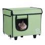 VEVOR Casa Elevada con Calefacción para Gatos  42 x 33 x 39 cm Refugio Plegable de Tela Oxford 900D para Gatos en Forma de Cubo con Temperatura Ajustable y Temporizador, Almohadilla Térmica, Verde (S)