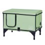 VEVOR Casa Elevada con Calefacción para Gatos 53 x 33 x 42 cm Refugio Plegable de Tela Oxford 900D para Gatos en Forma de Cubo con Temperatura Ajustable y Temporizador, Almohadilla Térmica, Verde (M)