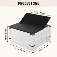 VEVOR Mesa de Centro de 800x800x458mm con Bisagras y Espacio de Almacenamiento