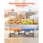 VEVOR Juego de Platos de Frotamiento Rectangulares 2 x 8,6 L, Calentador de Buffet de Acero Inoxidable de Grado Alimenticio, Calentador de Alimentos para Mantener Caliente para Bufé, Fiestas, Bodas