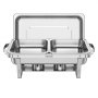 VEVOR Calentador de Comida para Bufé 8,52 L, de Acero Inoxidable, Rectangular, Apilable, con 2 Bandejas de Tamaño Medio, Tapa, Soportes para Combustible y Base Plegable, para Banquetes, Bodas