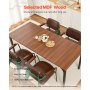 VEVOR Mesa de Comedor Rectangular 180x80x75 cm Grosor de 1,8 cm Mesa de Madera para 6-8 Personas Mueble de Comedor con Patas de Hierro para Oficina, Hogar, Cocina, Sala de Estar, Marrón, Solo Mesa