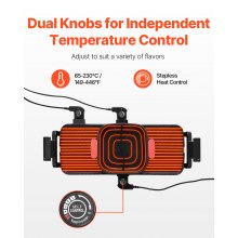 VEVOR Barbacoa Eléctrica con Parrilla 2300 W 2 en 1 sin Humo 770 x 282 x 198 mm