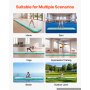 VEVOR Colchoneta Inflable de Gimnasia de Aire 500 x 100 x 10 cm, con Bomba de Aire Eléctrica, Material de PVC Resistente y Robusto, para Yoga, Hogar, Gimnasio, Exteriores, Playa, Parque, Verde Menta