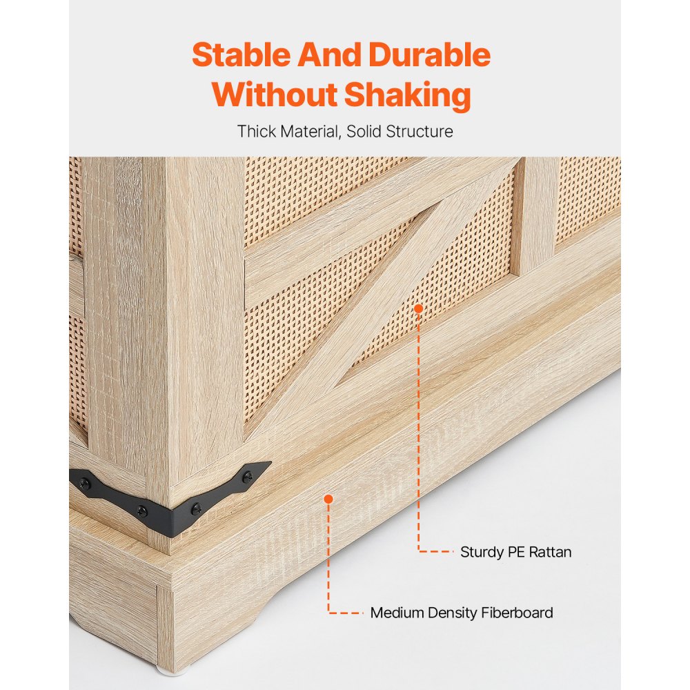 VEVOR Mesa de Centro de Ratán de 800 x 800 x 460 mm, Mesa de Centro Rectangular de Madera Tejida de Ratán Sintético con Tablero de MDF, Bisagras de Metal Retro para Sala de Estar, Color Madera