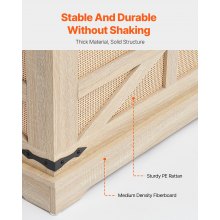 VEVOR Mesa de Centro de Ratán de 800 x 800 x 460 mm de 2 Niveles, Color Madera
