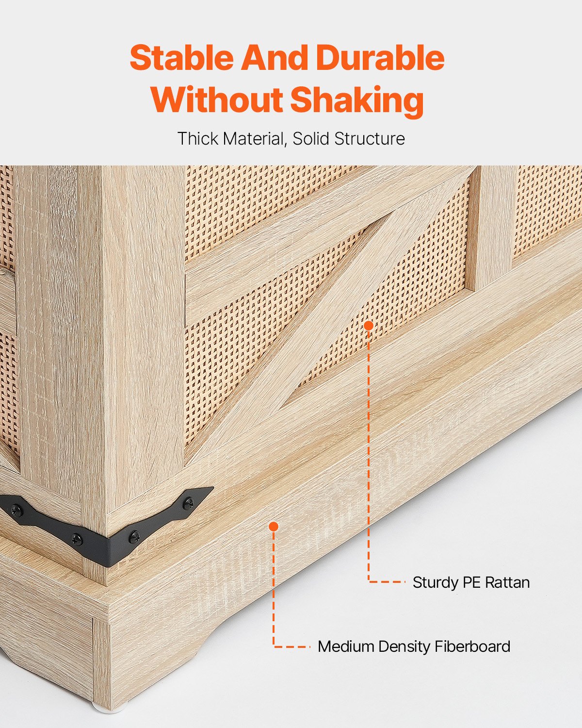 VEVOR Mesa de Centro de Ratán de 800 x 800 x 460 mm, Mesa de Centro Rectangular de Madera Tejida de Ratán Sintético con Tablero de MDF, Bisagras de Metal Retro para Sala de Estar, Color Madera