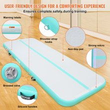 VEVOR Colchoneta Inflable de Gimnasia de 10 cm de Grosor, Pista de Acrobacia con Bomba eléctrica, Colchoneta de Entrenamiento para Uso doméstico/Gimnasio/Yoga/animadoras/Playa/Parque, 3 m, Verde