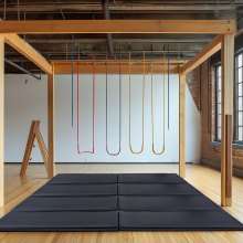 VEVOR Colchoneta de Baloncesto Pared de Gimnasio 1500 x 500 x 50 mm Negro 4 uds