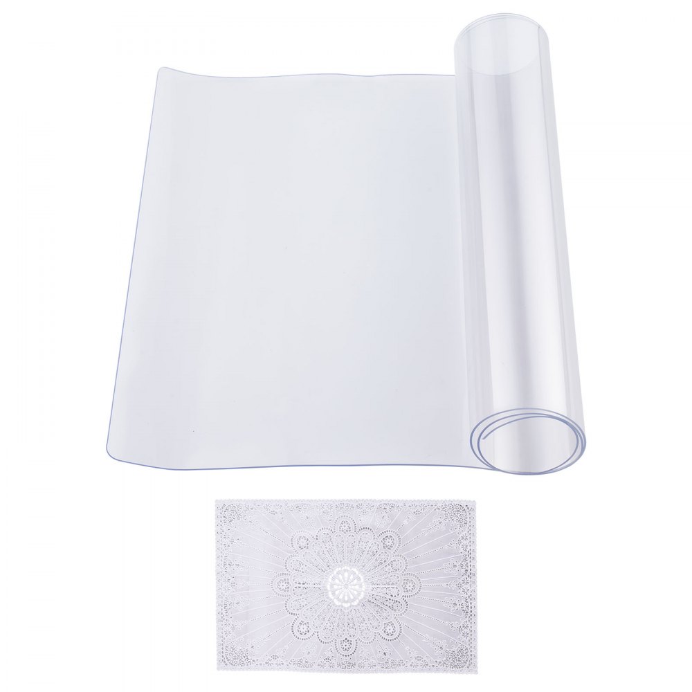 VEVOR Mantel Transparente Rectángulo 40,6 x 81,3 cm Mantel de PVC para Mesa Espesor de 1,5 mm Protector de Mesa de PVC Impermeable Fácil de Limpiar para Oficina, Cocina, Restaurante, Comedor