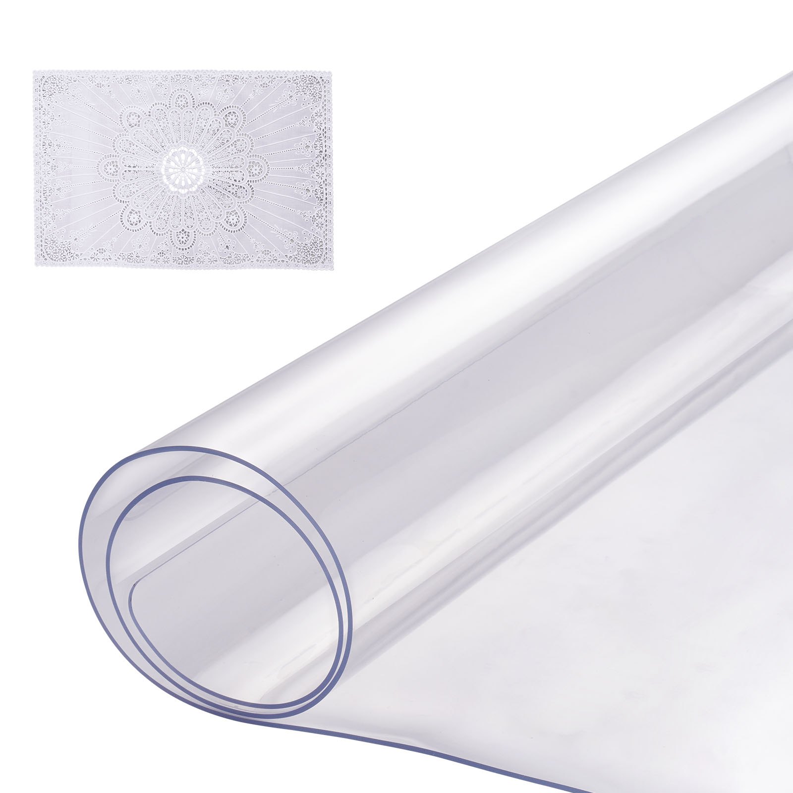 VEVOR Mantel Transparente Rectángulo 40,6 x 81,3 cm Mantel de PVC para Mesa Espesor de 1,5 mm Protector de Mesa de PVC Impermeable Fácil de Limpiar para Oficina, Cocina, Restaurante, Comedor
