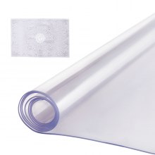 VEVOR Mantel de PVC Rectángulo Transparente 61x121,9 cm Grosor 2 mm para Mesa