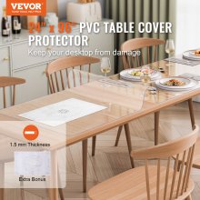 VEVOR Mantel de PVC Rectángulo Transparente 61x243,8 cm Grosor 1,5mm para Mesa